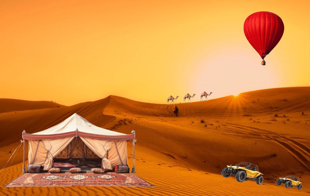 پرواز با بالن در کویر دبی